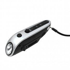 Solar LED Flashlight With Phone Charger Hand Crank Self Powered FM AM Radio