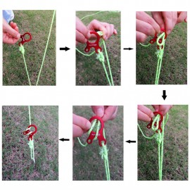 Quick Knot Tent Wind Rope Buckle 3 Hole Antislip Camping Tightening Hook