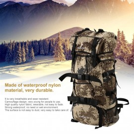 90L Men Women Durable Nylon Camouflage Hiking Climbing Backpack Rucksack