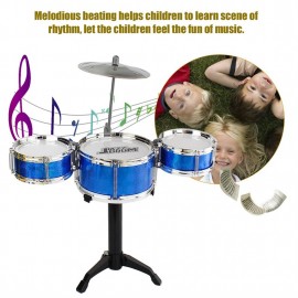 3-Piece Kids Drum Set Children Junior Drums Kit Percussion Musical Instrument