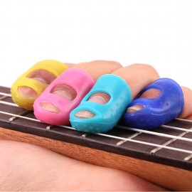 4 in 1 Guitar Fingerstall Silicone Left Hand Finger Guard Fingertip Protecting