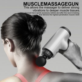 Deep muscle fascia relaxing massager six-speed variable frequency vibration fascia gun Black US plug