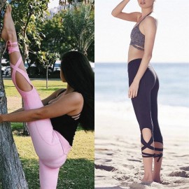 Unique Design Bandage Women Fitness Sports Running Gym Yoga Pants Leggings