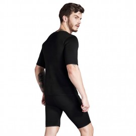 Short Sleeve Neoprene Body Shaper Man Sports Shirt Running Sportswear Clothing