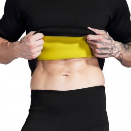 Short Sleeve Neoprene Body Shaper Man Sports Shirt Running Sportswear Clothing