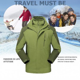 Unisex 3-Layer Inner Fleece Jacket Outdoor Waterproof Sport Warm Coat+Sweater