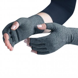 1Pair Men Women Therapy Compression Gloves Hand Pain Relief Half-finger Gloves